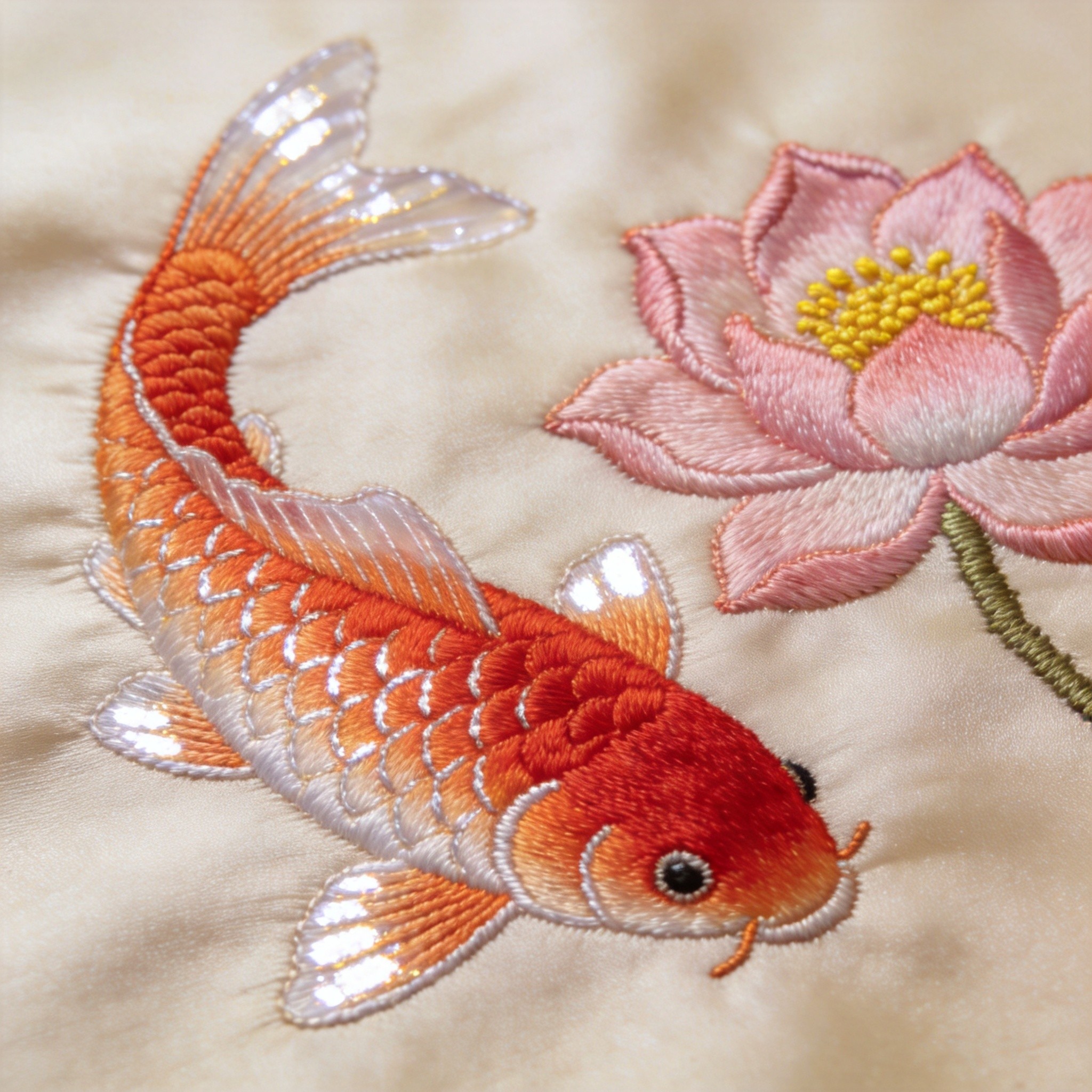 Shu embroidery close-up detail