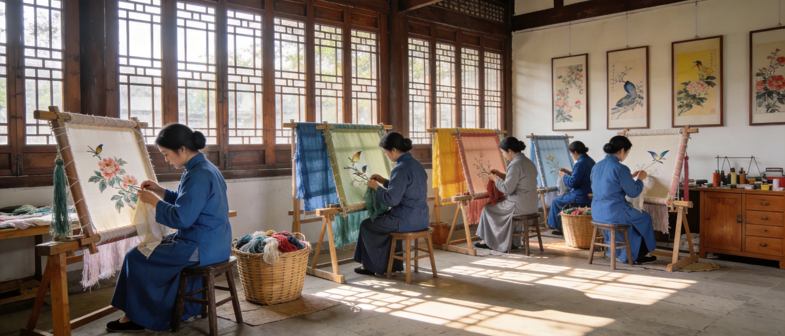 Traditional Sichuan silk workshop