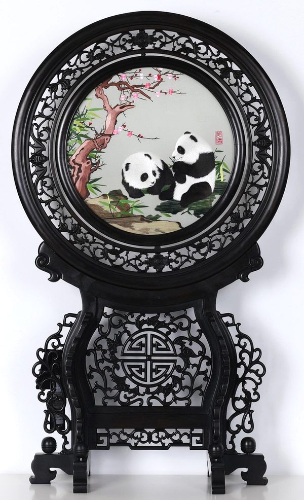 National Gift: Plum Blossom and Two Pandas