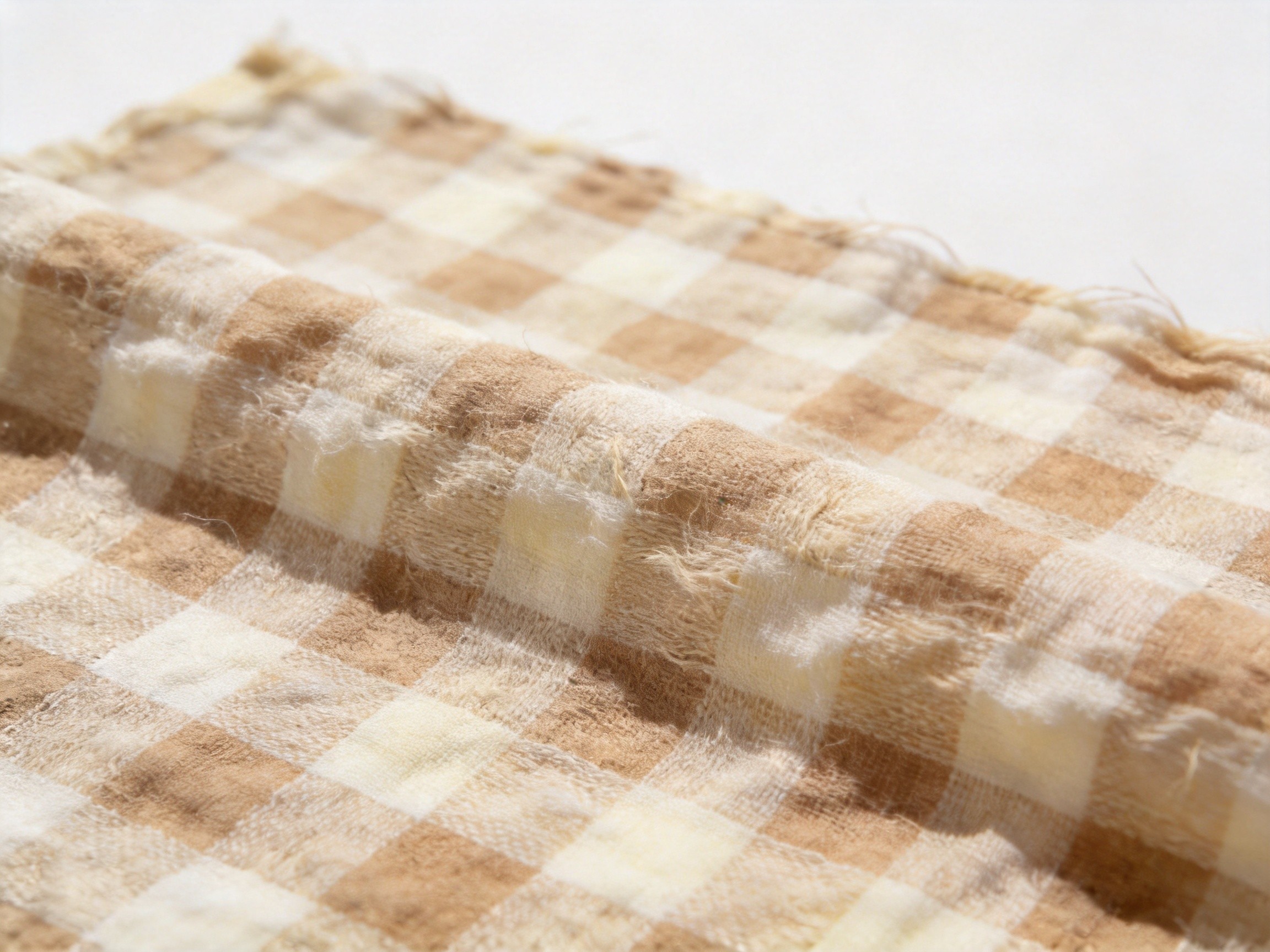 Spun Silk Hemp Check Fabric